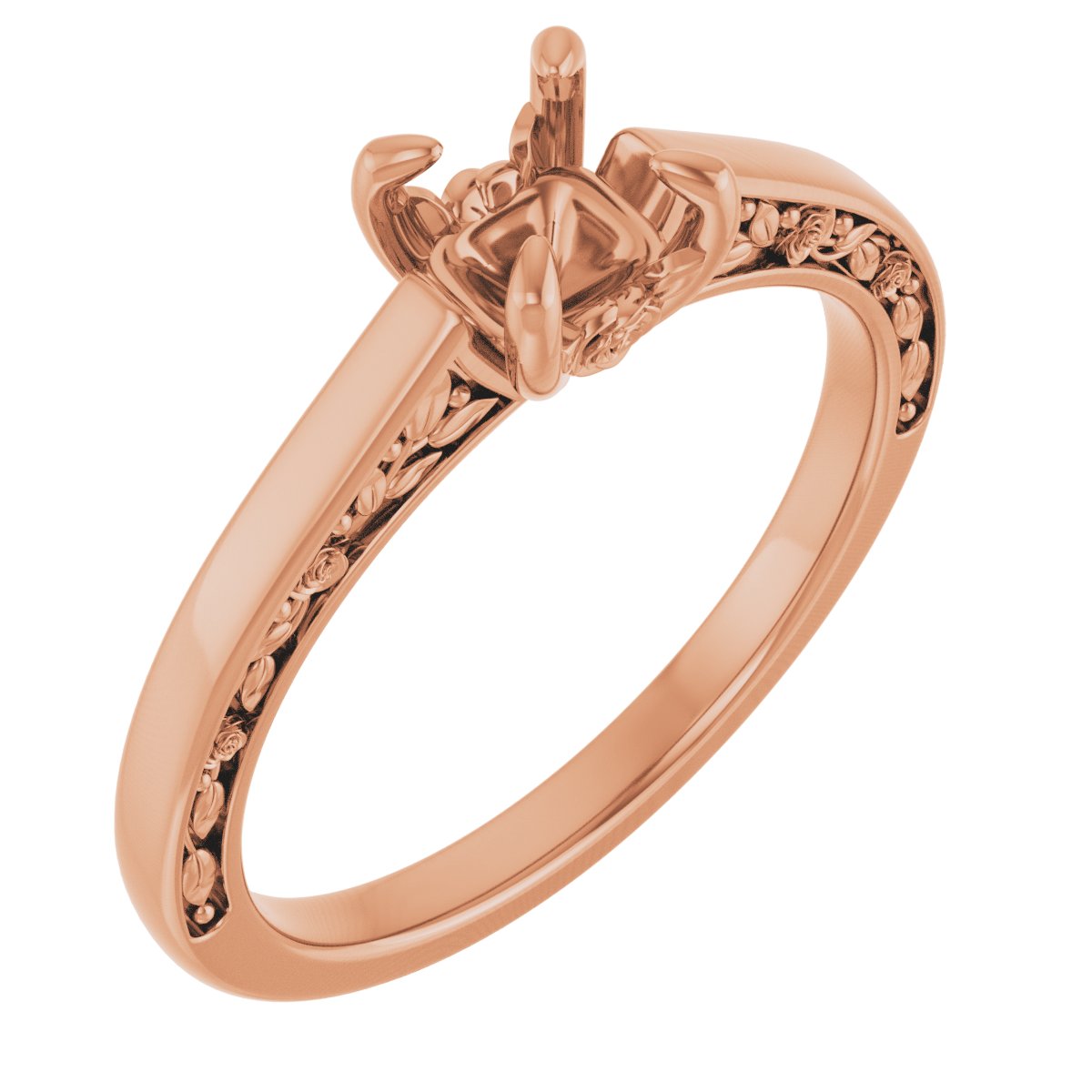 Solitaire Floral Engagement Ring or Band