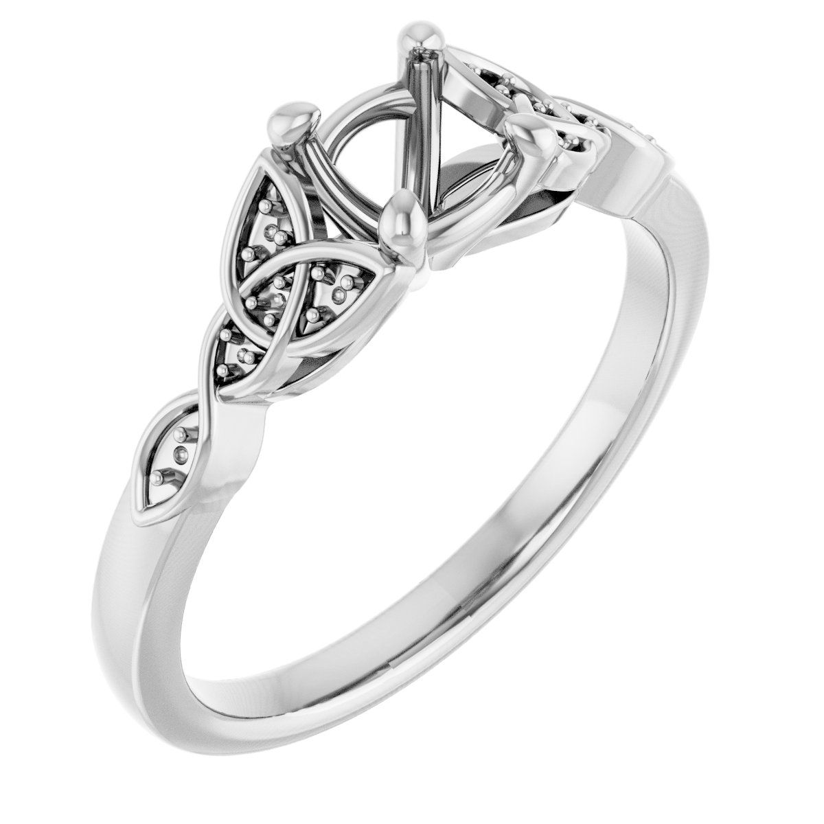 Accented Celtic-Inspired Engagement Ring or Band