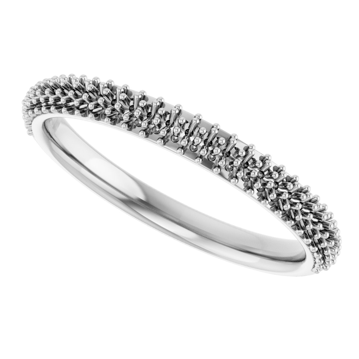 14K White 3/8 CTW Natural Diamond Matching Band-5