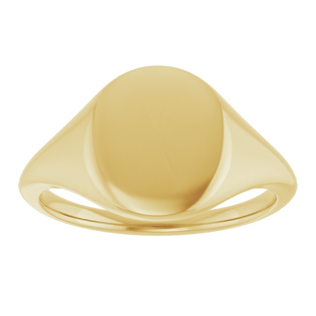 14K Yellow 11x9 mm Oval Signet Ring