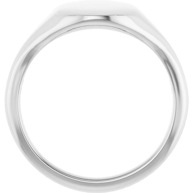 14K White 11x9 mm Oval Signet Ring