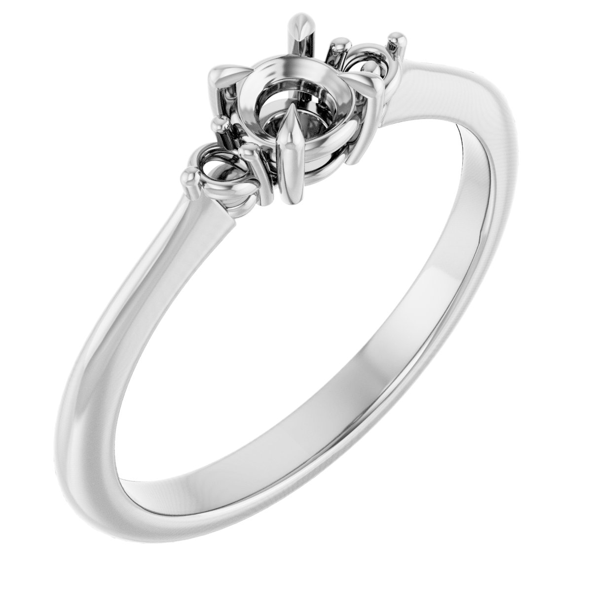 Claw-Prong Accented Engagement Ring