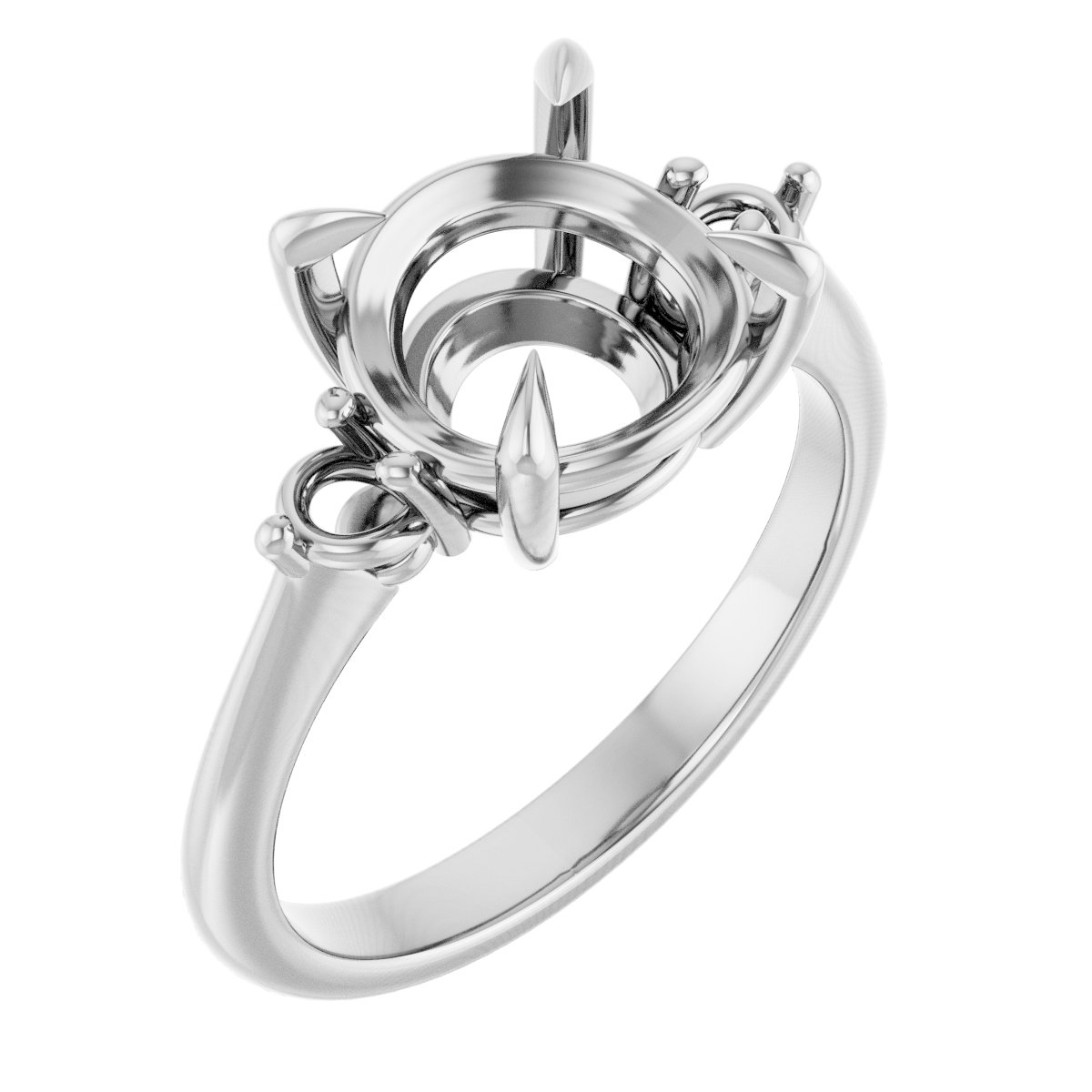 Claw-Prong Accented Engagement Ring