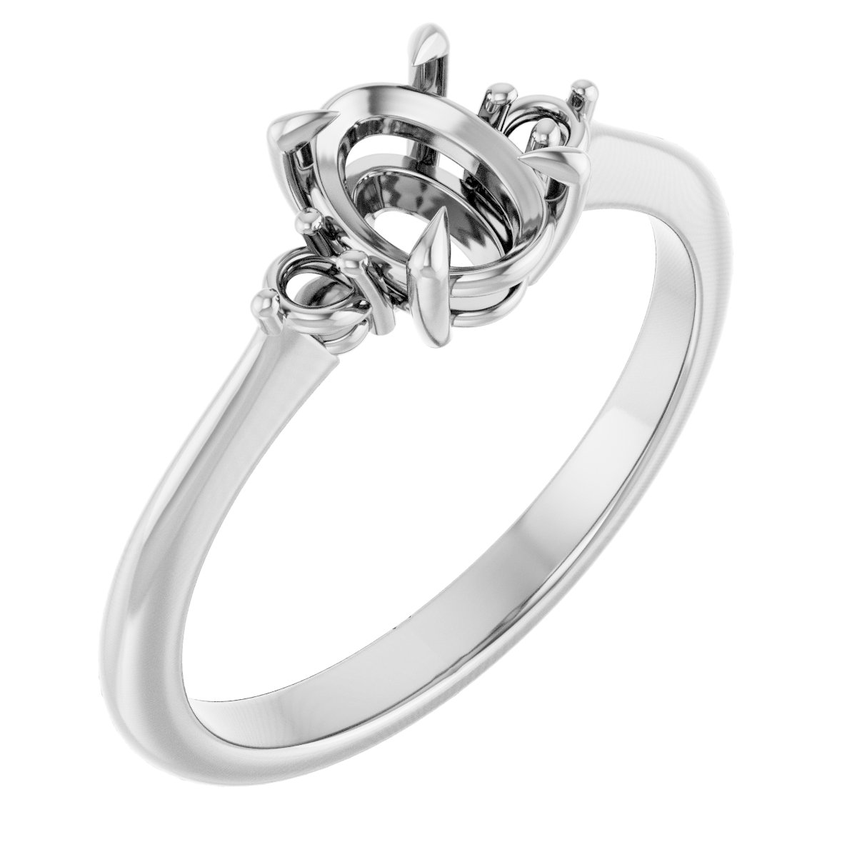 Claw-Prong Accented Engagement Ring