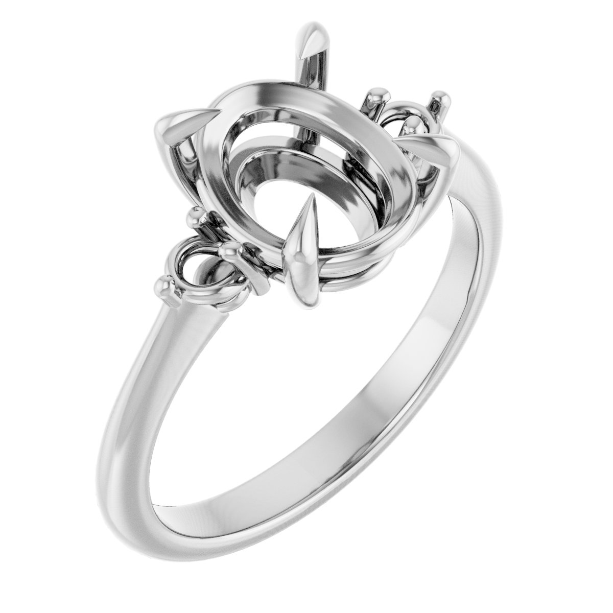 Claw-Prong Accented Engagement Ring