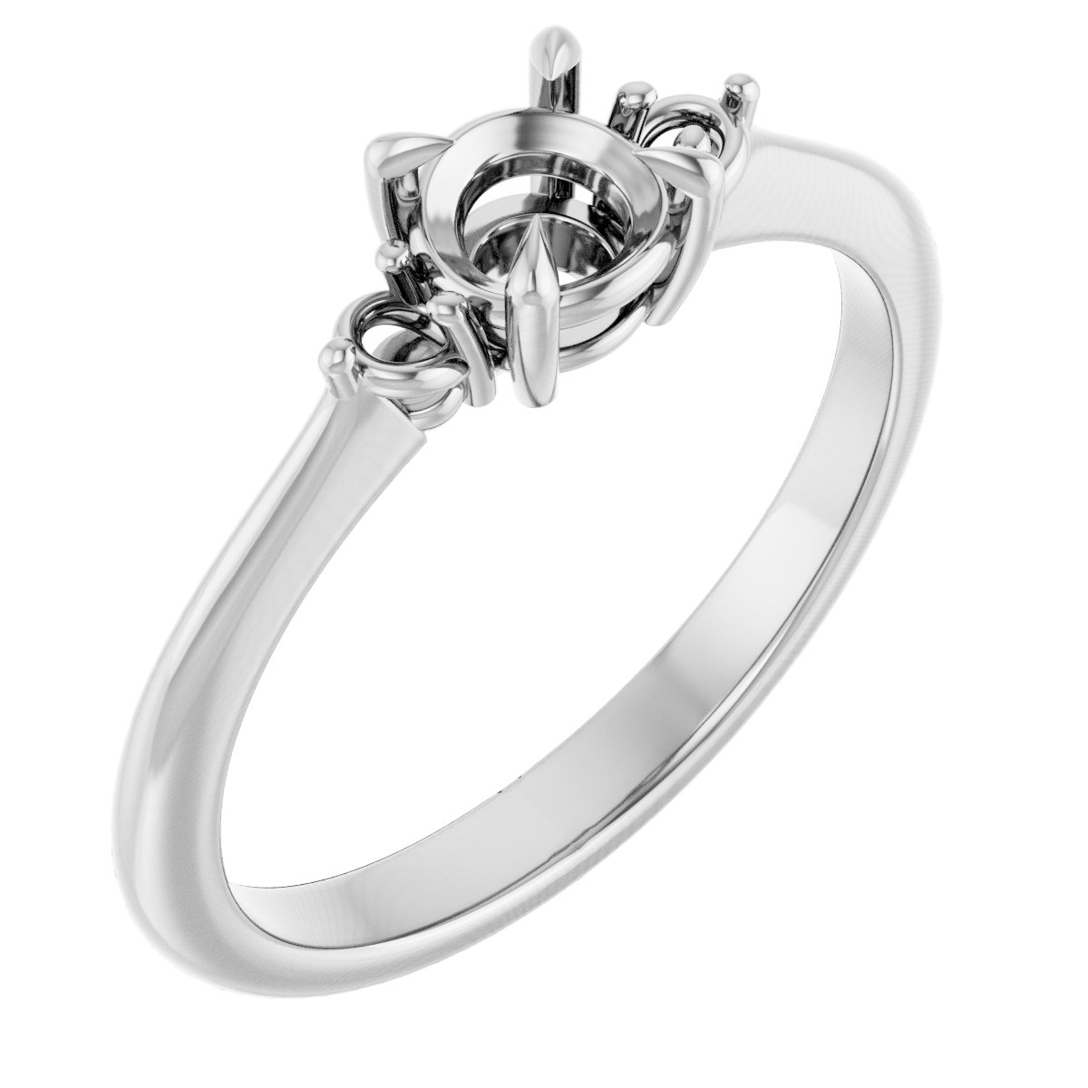 Claw-Prong Accented Engagement Ring