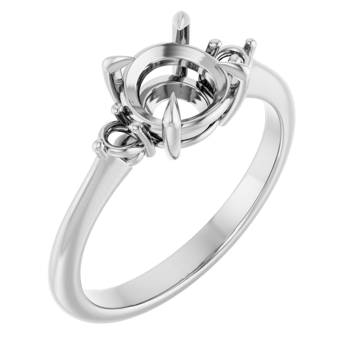 Claw-Prong Accented Engagement Ring