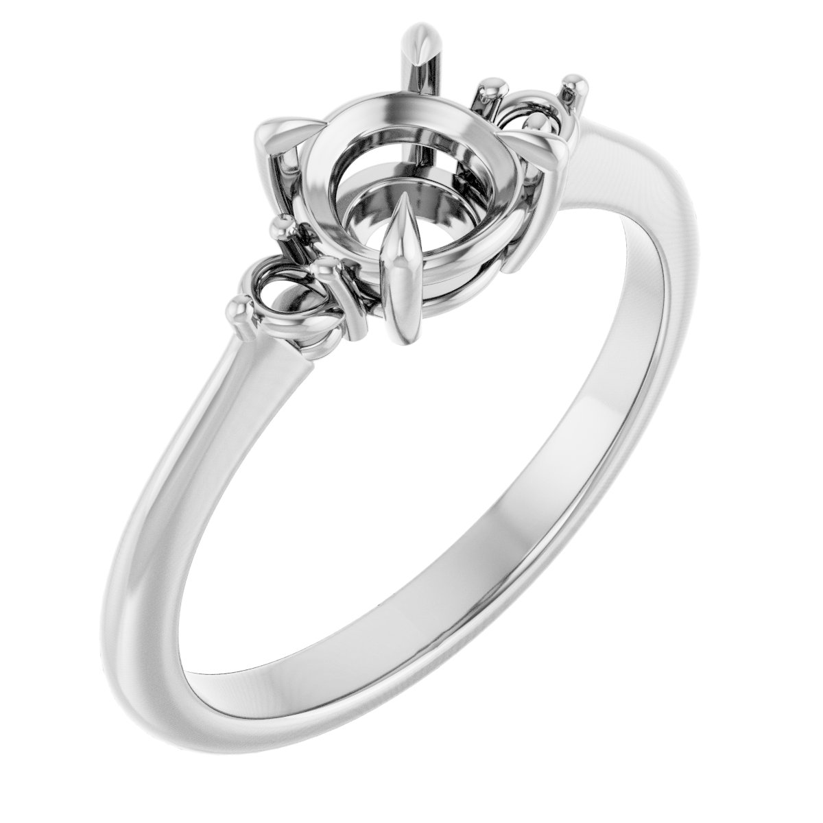 Claw-Prong Accented Engagement Ring