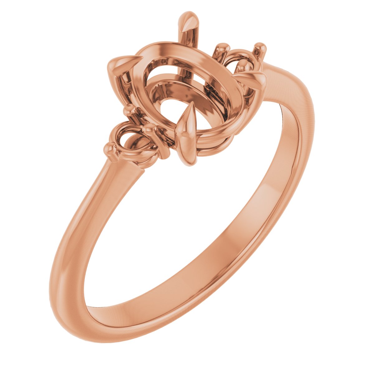14k Rose Gold Oval Morganite & .05 CTW Diamond Ring
