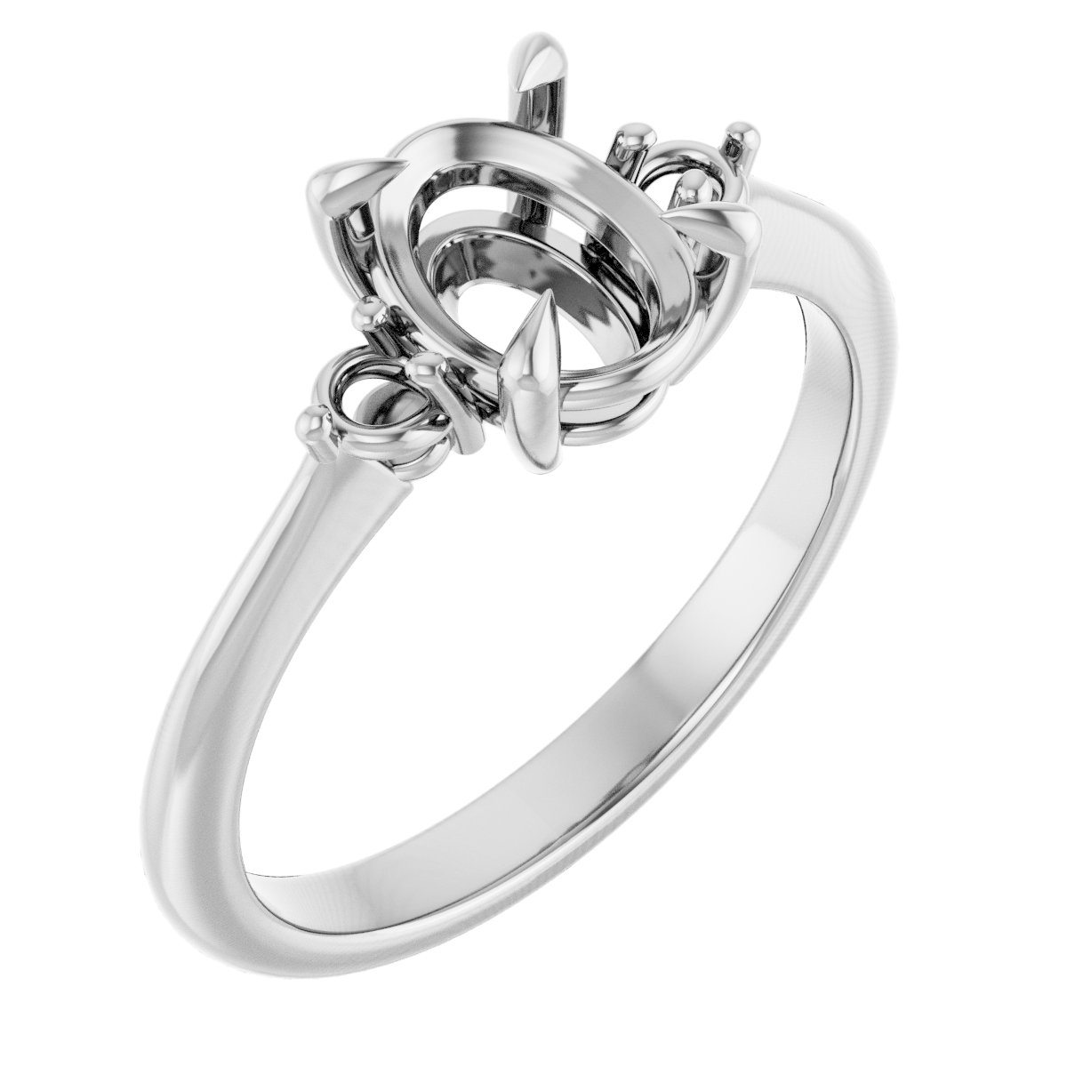 Claw-Prong Accented Engagement Ring