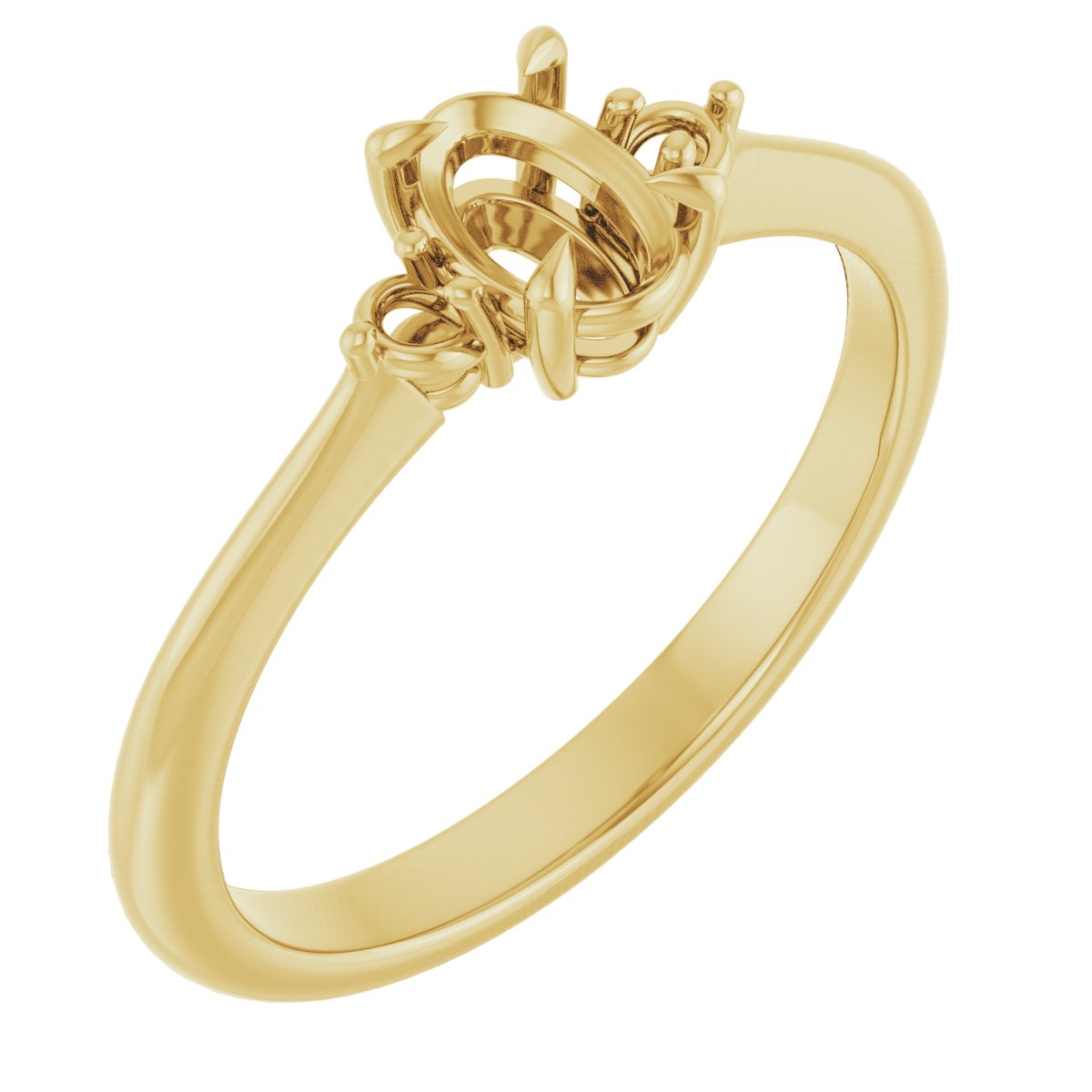 Claw-Prong Accented Engagement Ring