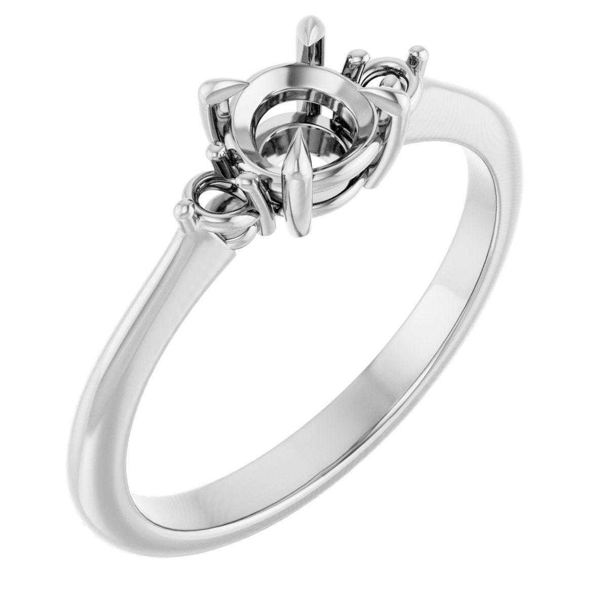 Claw-Prong Accented Engagement Ring