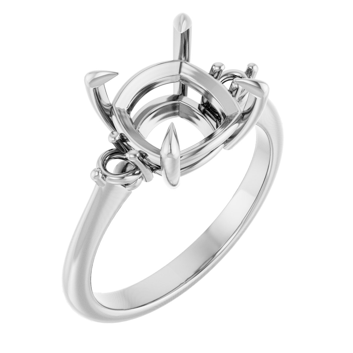 Claw-Prong Accented Engagement Ring