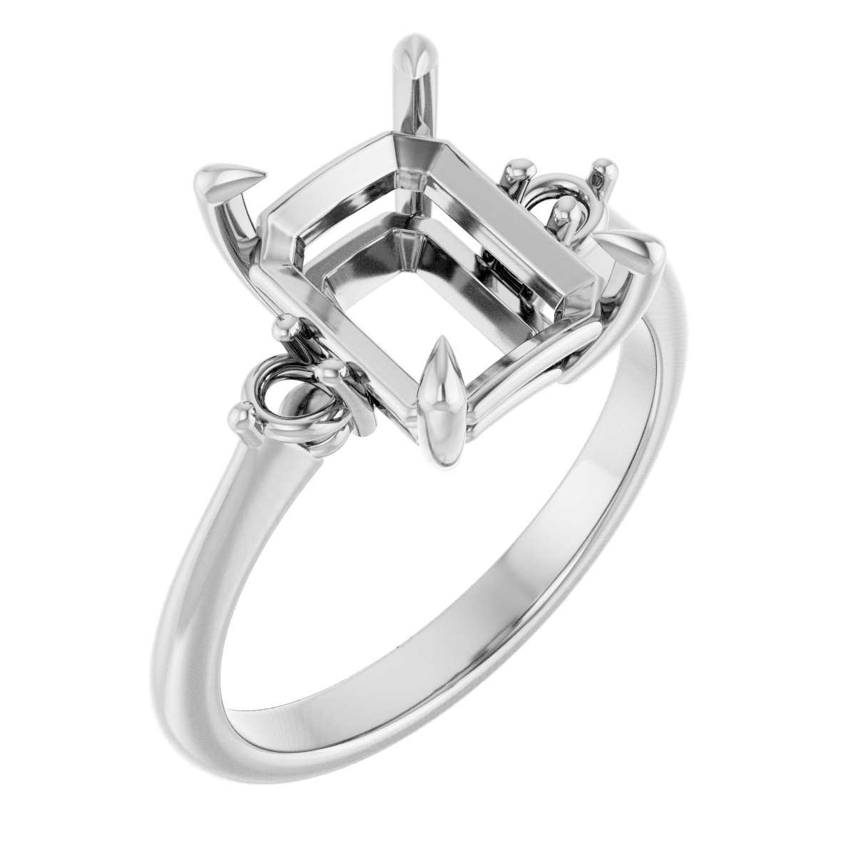 Claw-Prong Accented Engagement Ring