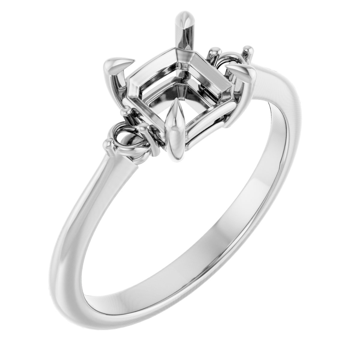 Claw-Prong Accented Engagement Ring