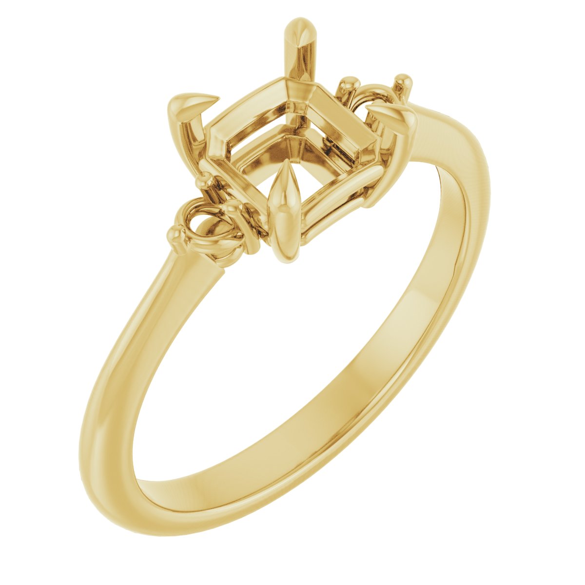 Claw-Prong Accented Engagement Ring