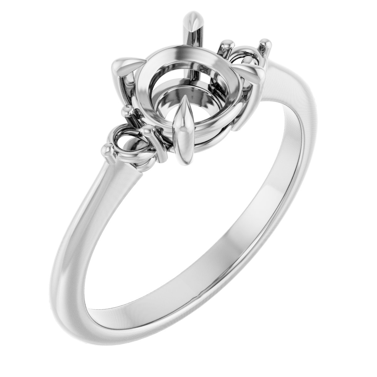 Claw-Prong Accented Engagement Ring