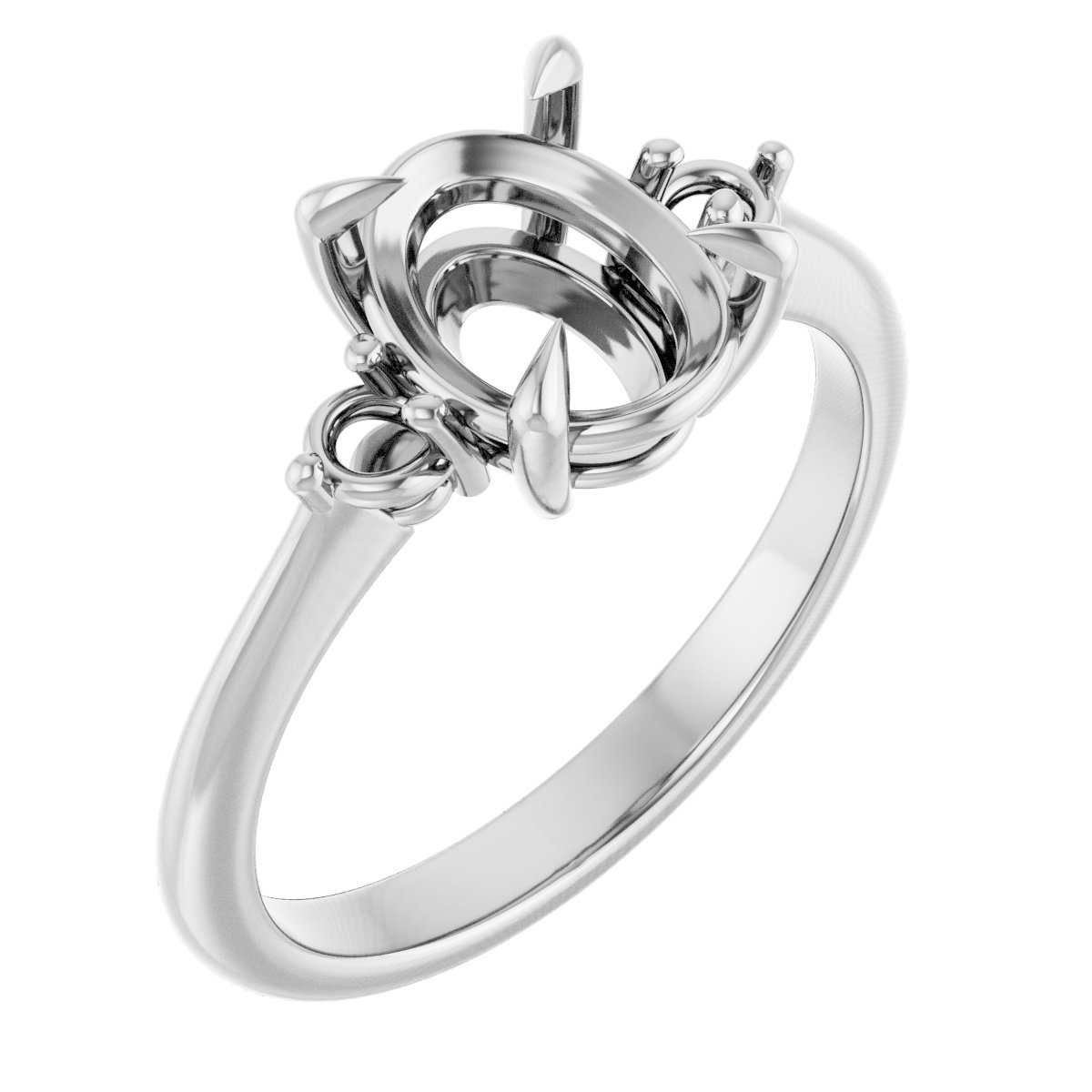 Claw-Prong Accented Engagement Ring