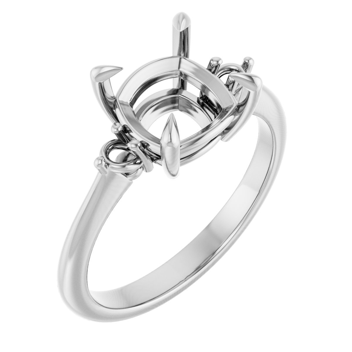 Claw-Prong Accented Engagement Ring