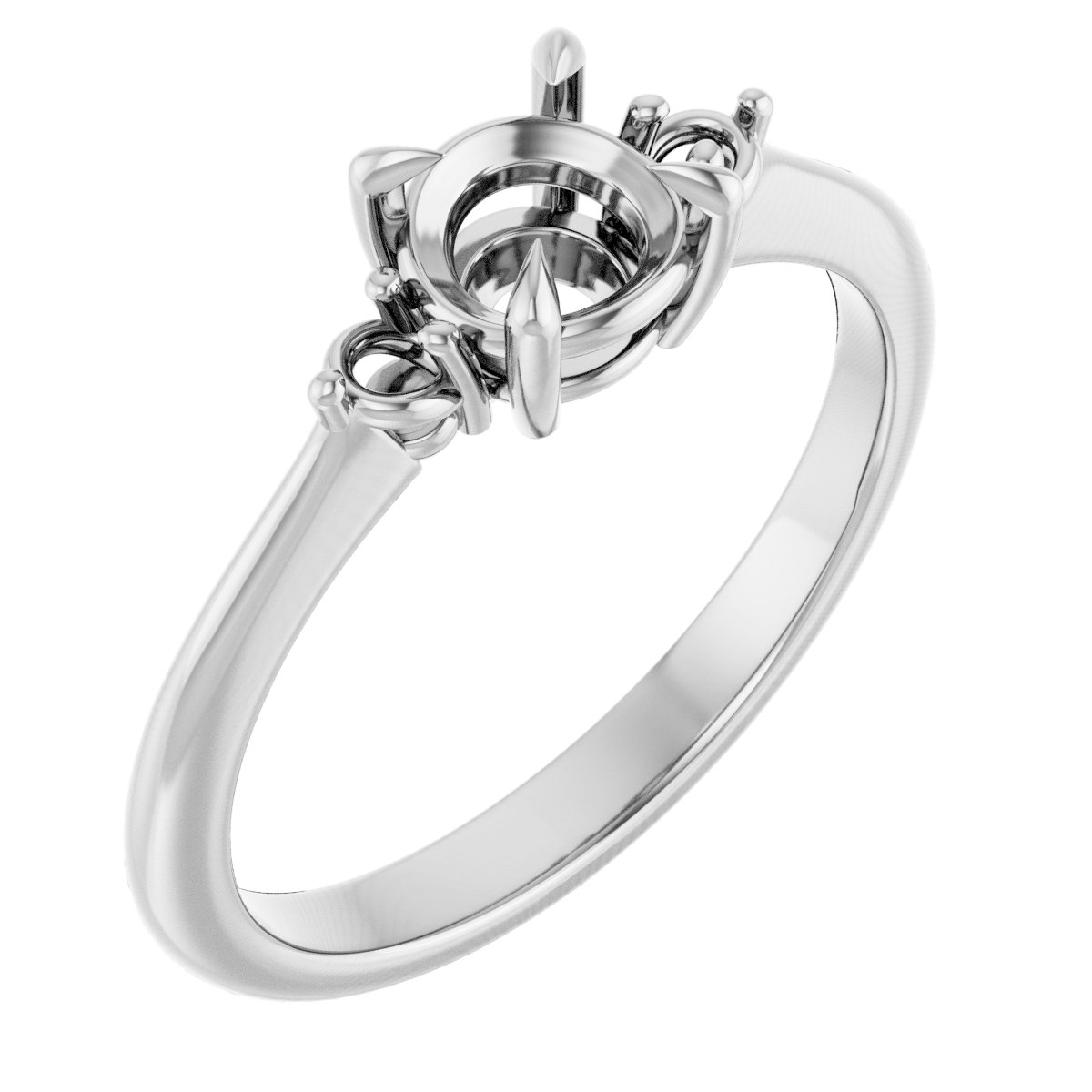 Claw-Prong Accented Engagement Ring