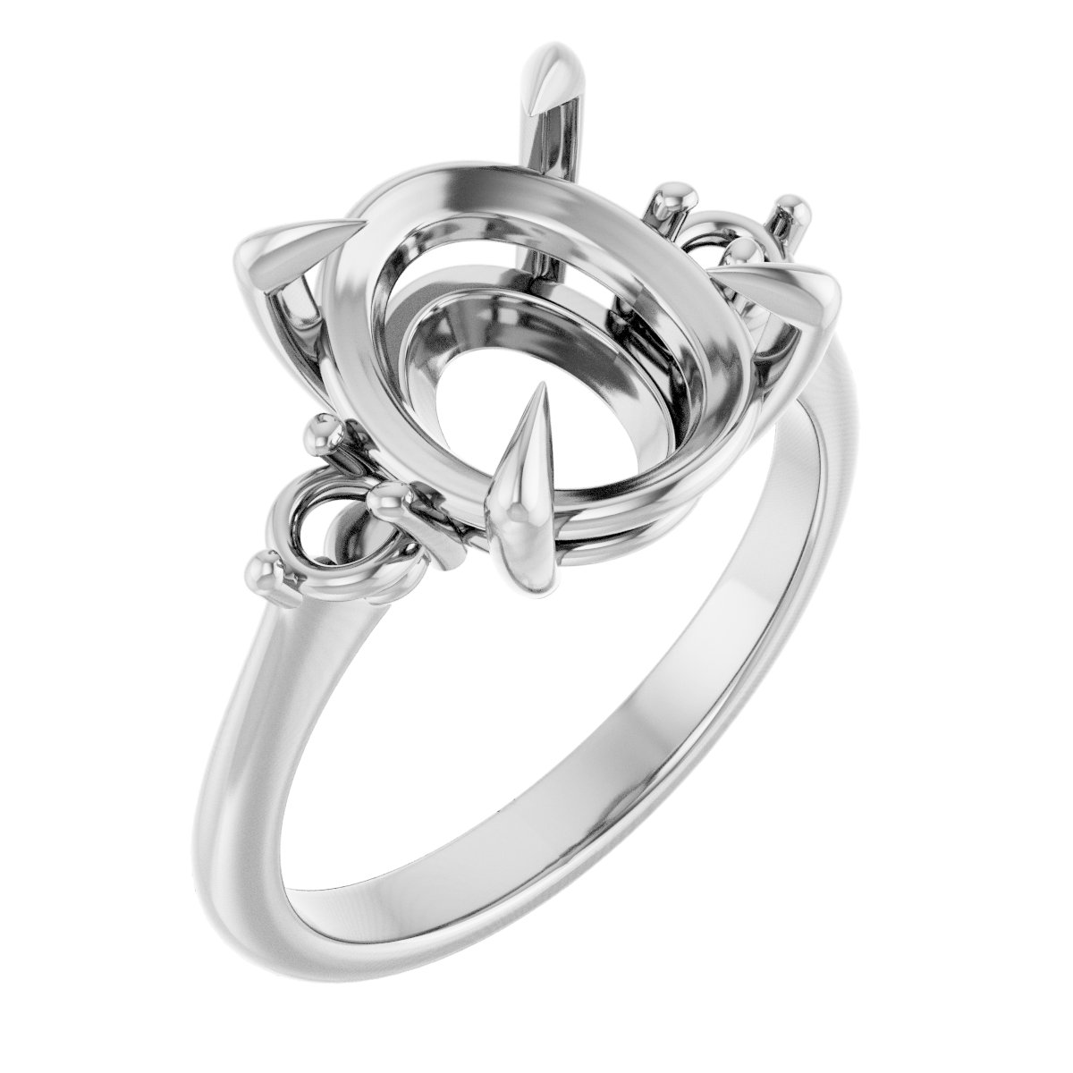 Claw-Prong Accented Engagement Ring