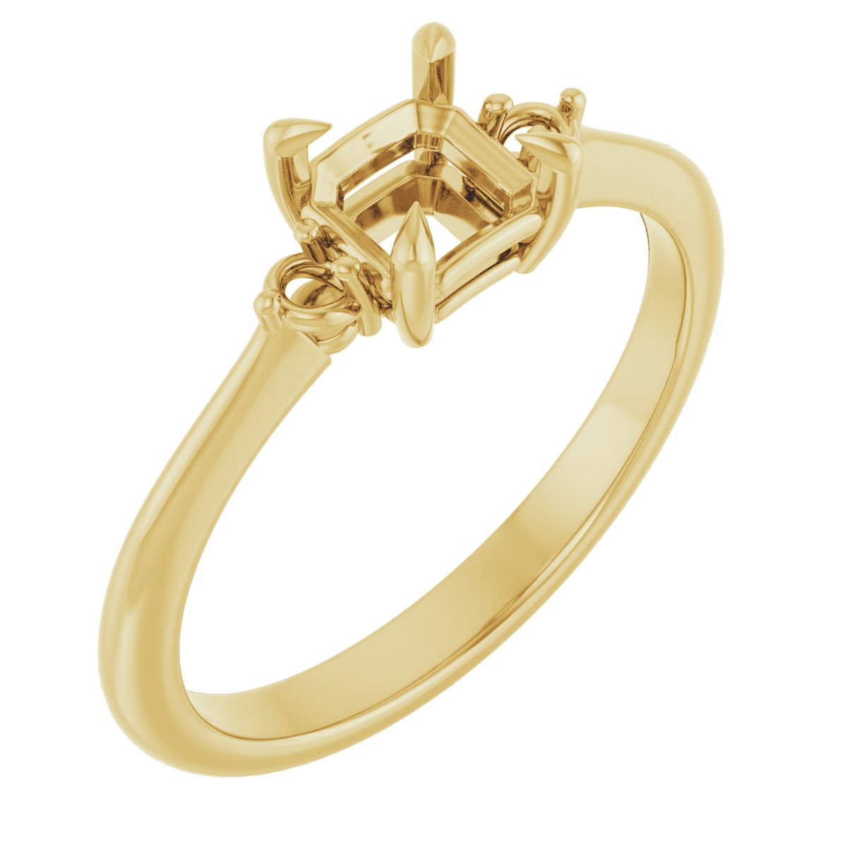 Claw-Prong Accented Engagement Ring