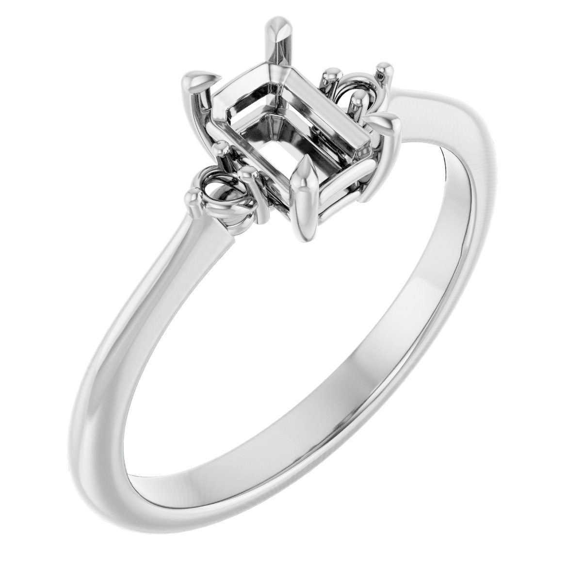 Claw-Prong Accented Engagement Ring