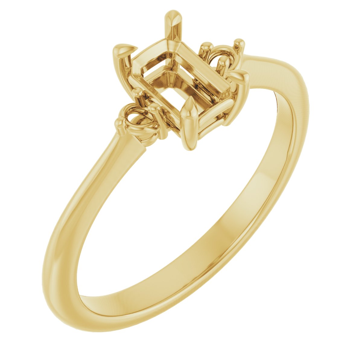 Claw-Prong Accented Engagement Ring