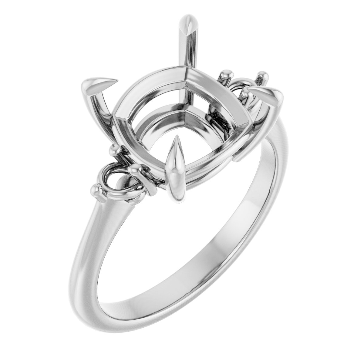 Claw-Prong Accented Engagement Ring