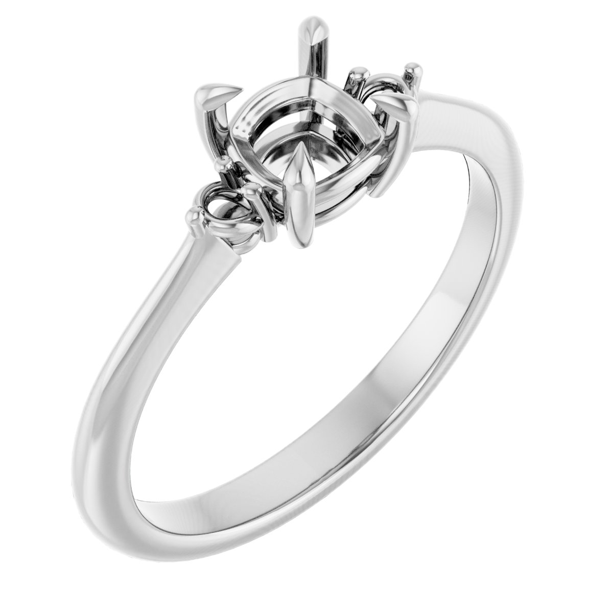 Claw-Prong Accented Engagement Ring