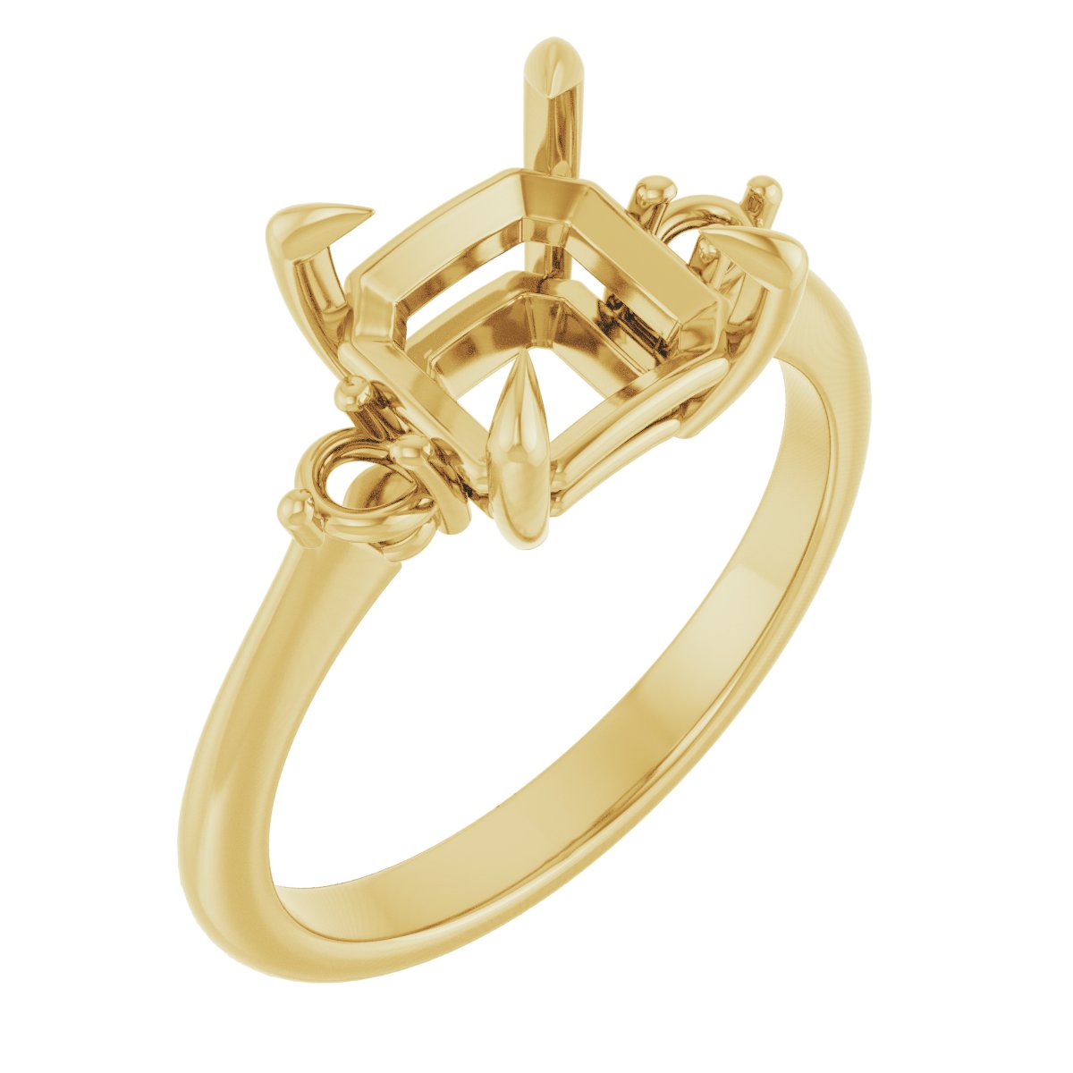 Claw-Prong Accented Engagement Ring