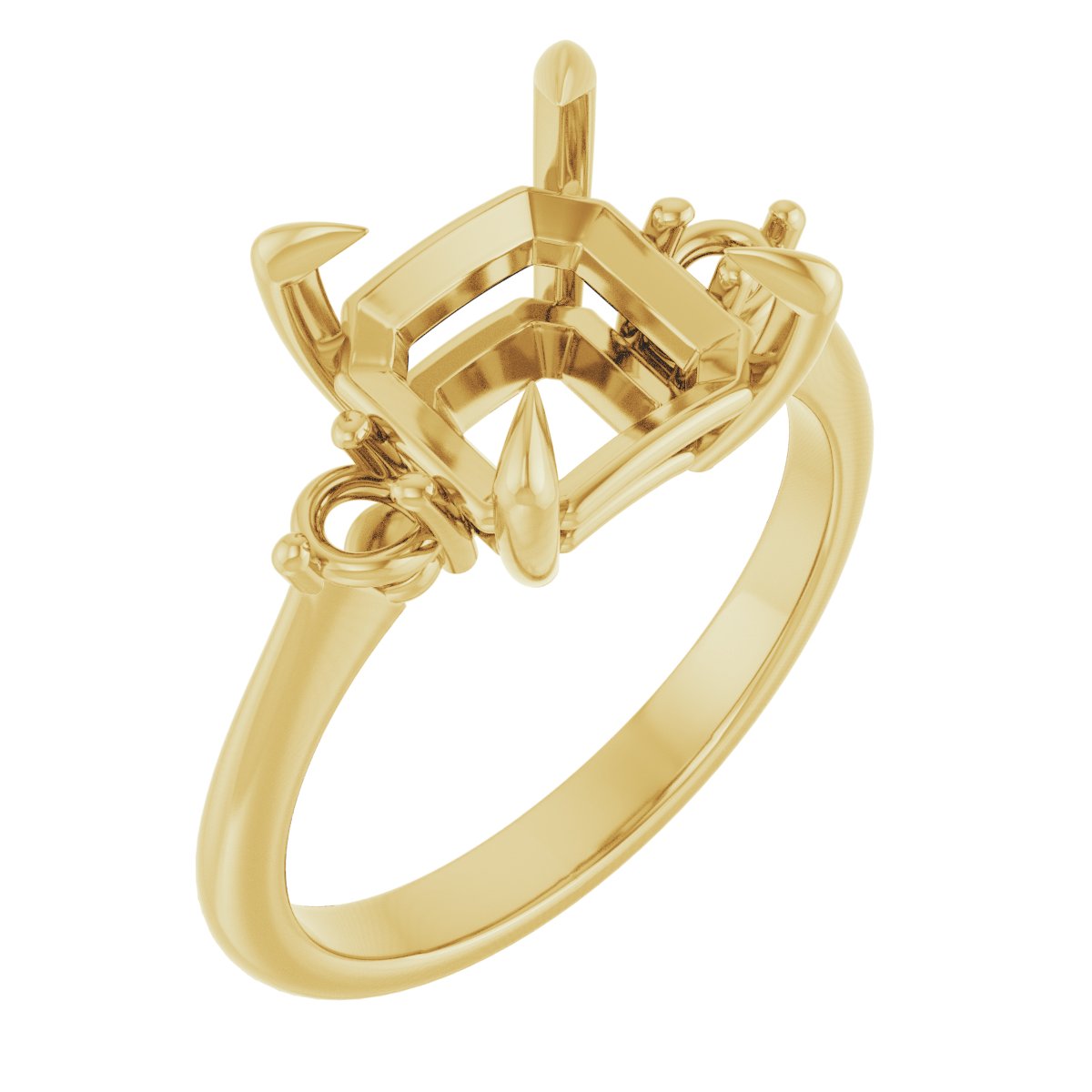Claw-Prong Accented Engagement Ring