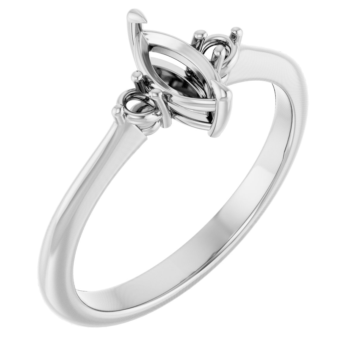 Claw-Prong Accented Engagement Ring