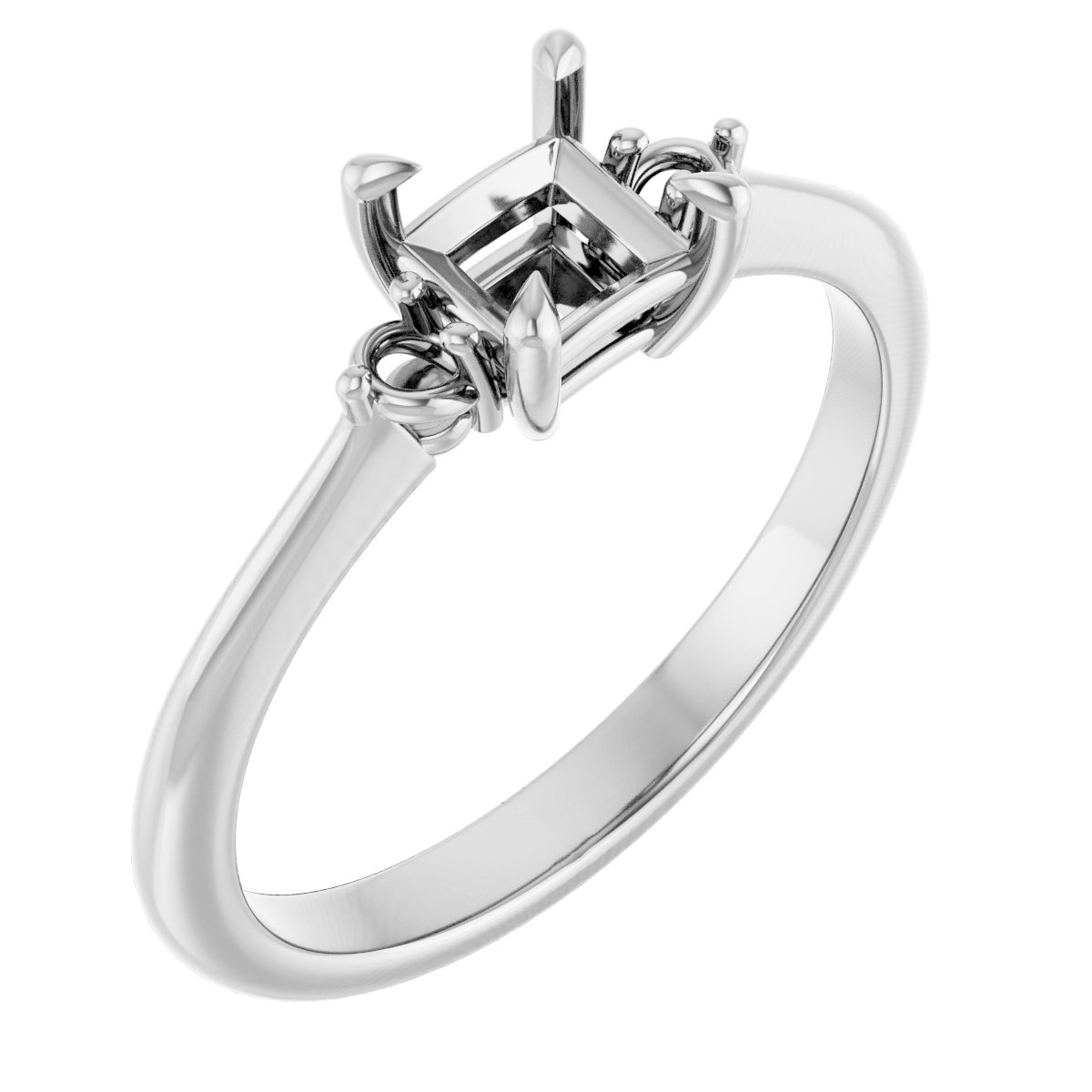 Claw-Prong Accented Engagement Ring