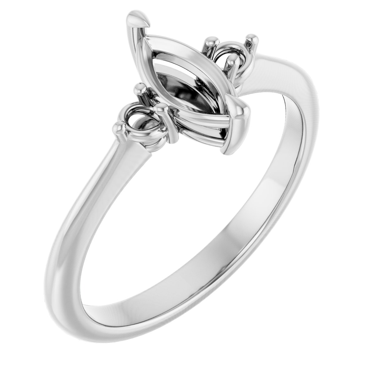 Claw-Prong Accented Engagement Ring