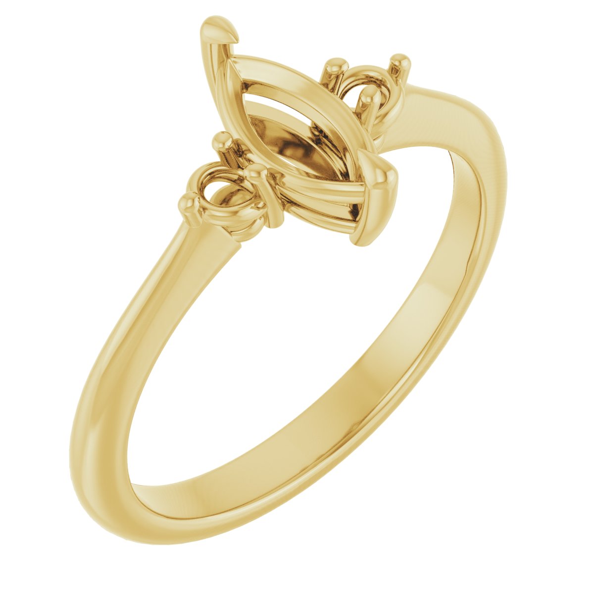 Claw-Prong Accented Engagement Ring