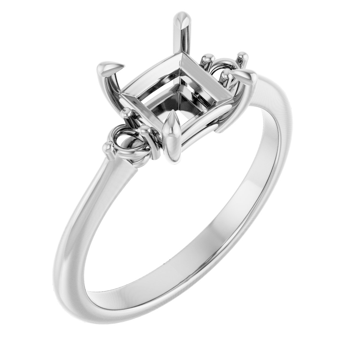 Claw-Prong Accented Engagement Ring