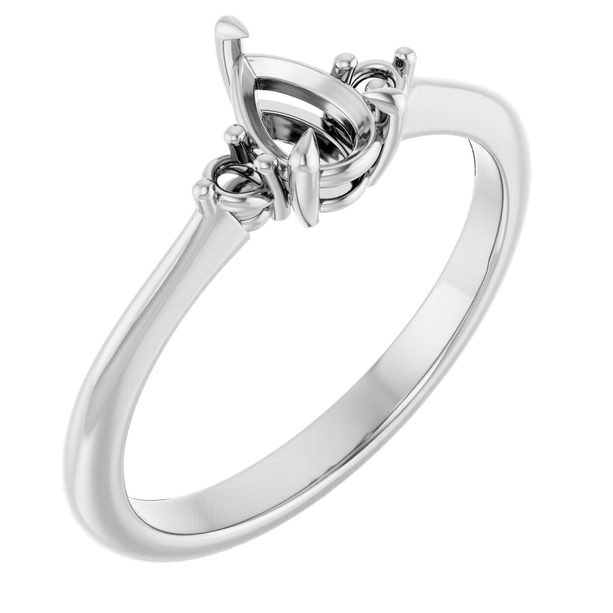 Claw-Prong Accented Engagement Ring