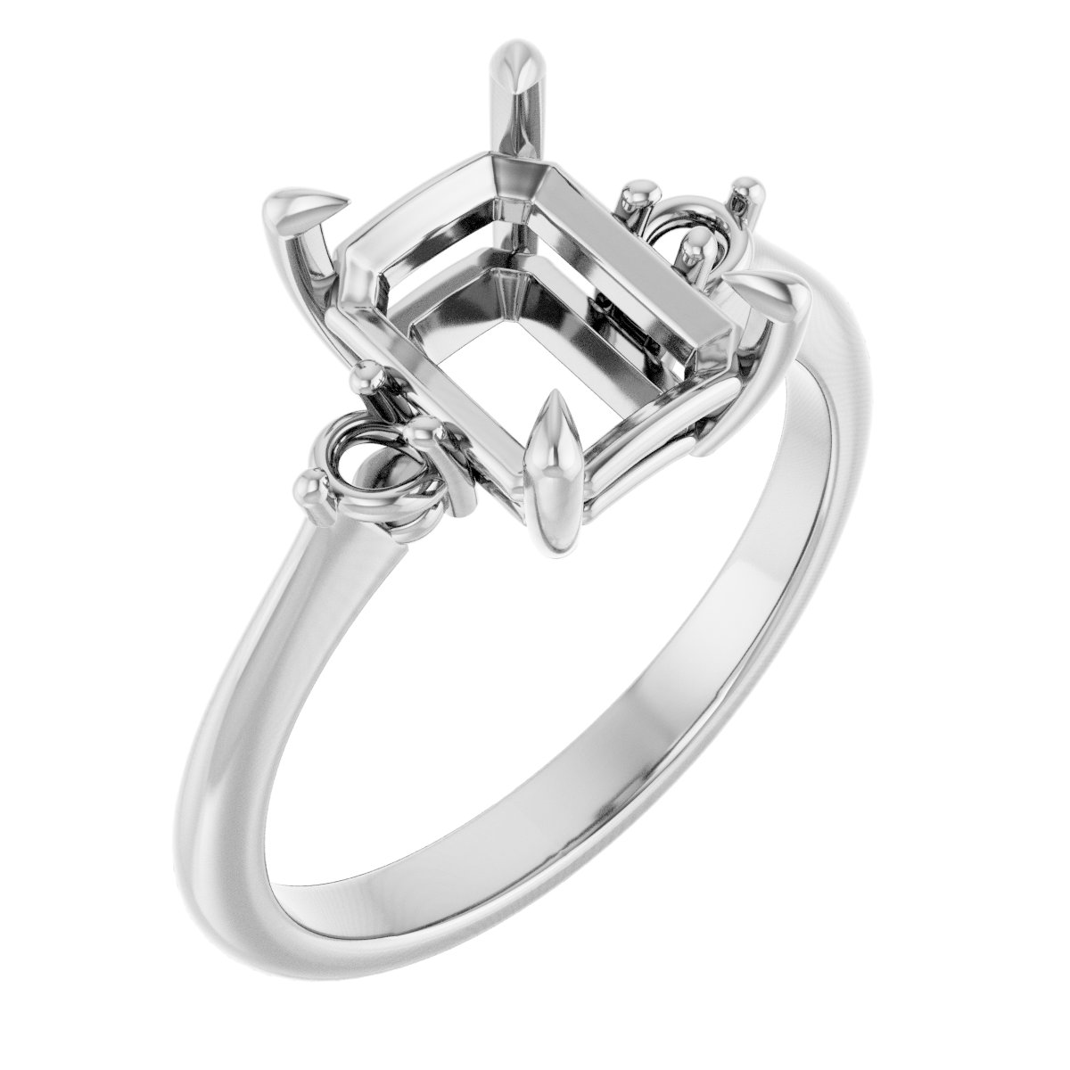 Claw-Prong Accented Engagement Ring