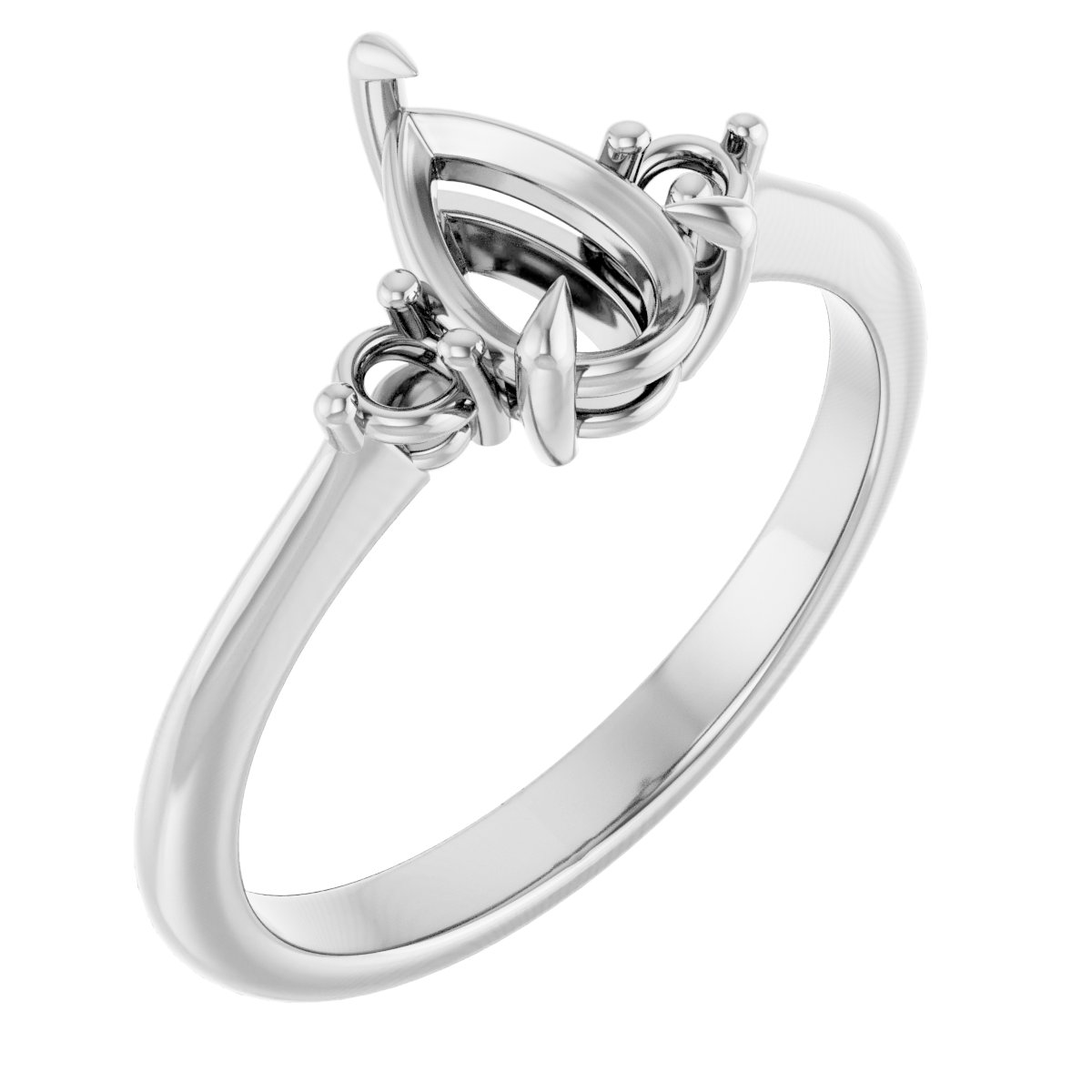 Claw-Prong Accented Engagement Ring