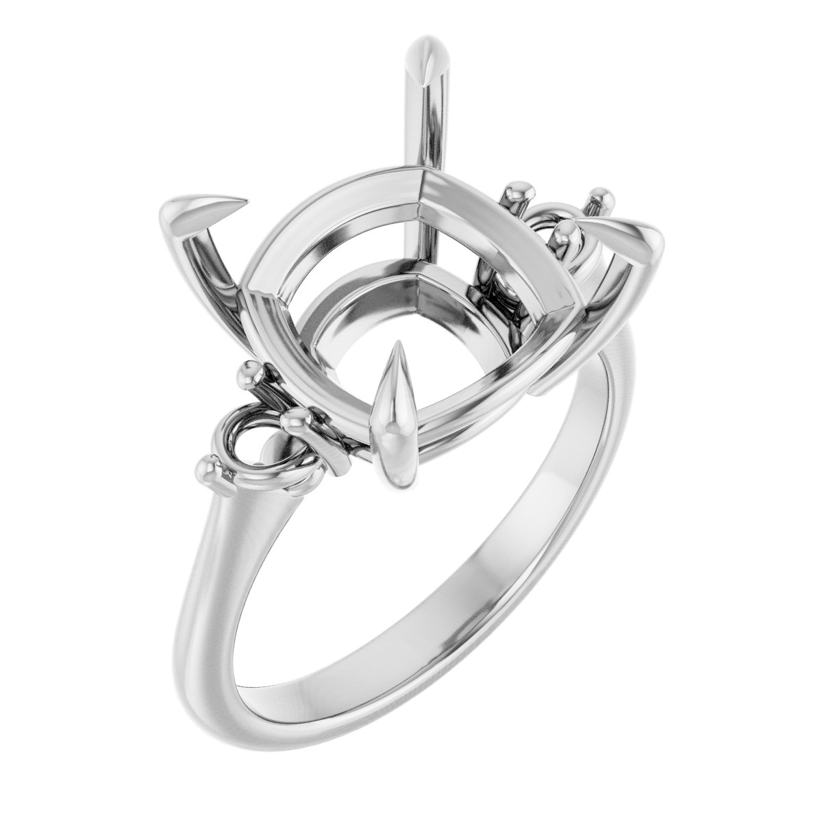 Claw-Prong Accented Engagement Ring
