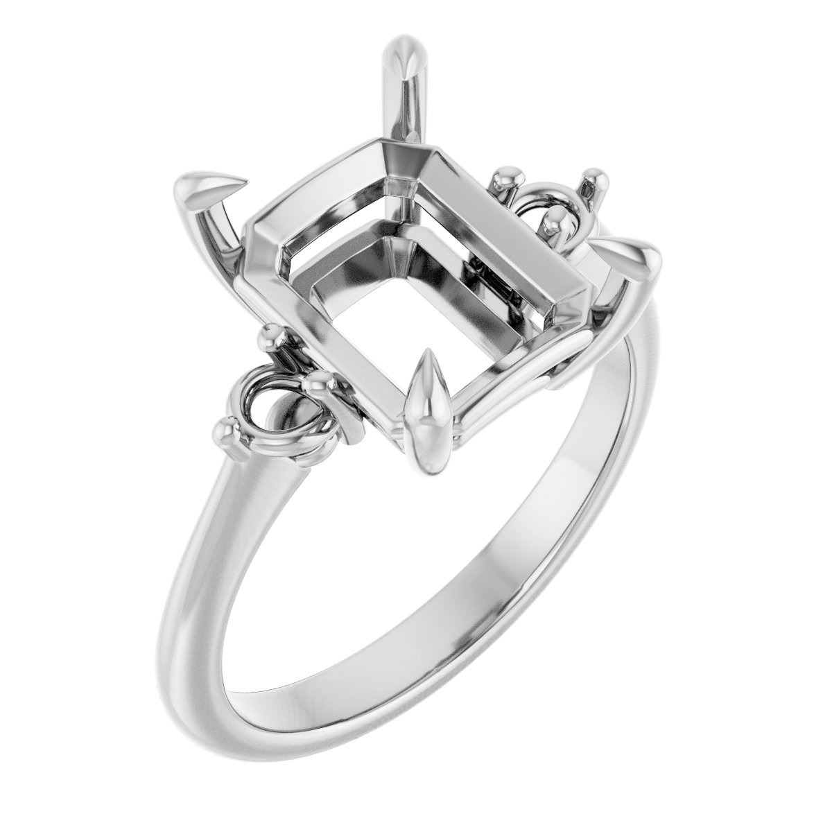 Claw-Prong Accented Engagement Ring