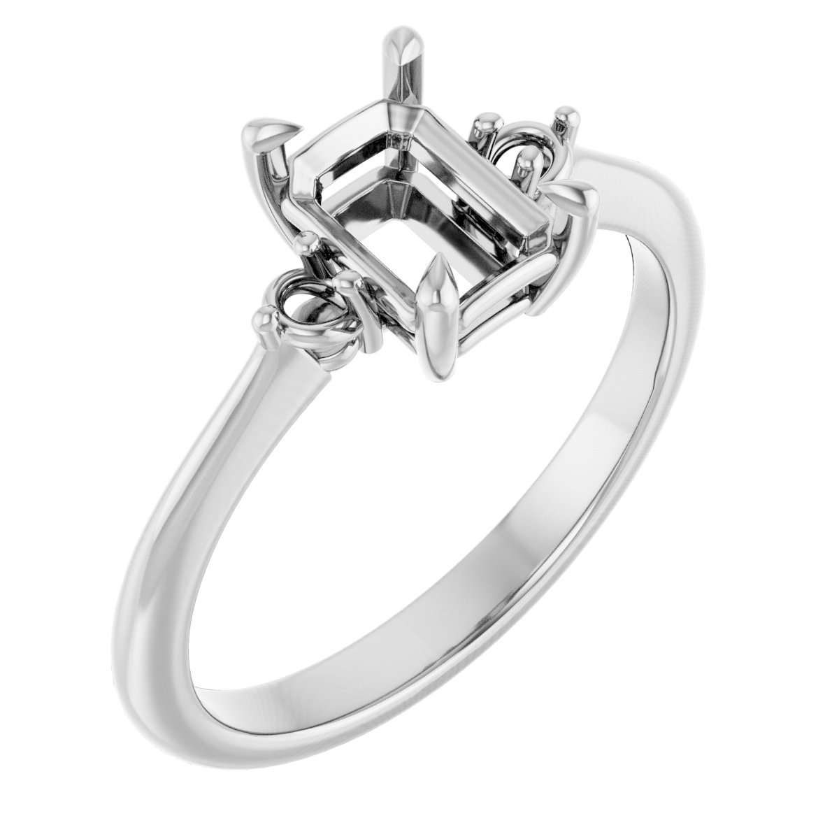 Claw-Prong Accented Engagement Ring