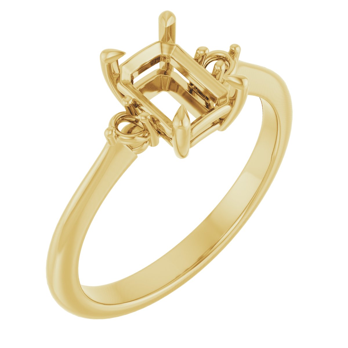 Claw-Prong Accented Engagement Ring