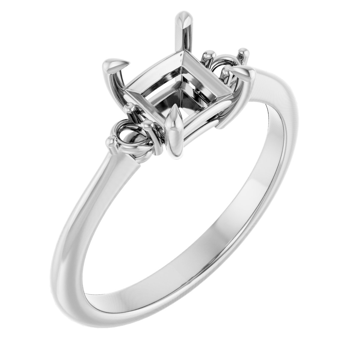 Claw-Prong Accented Engagement Ring