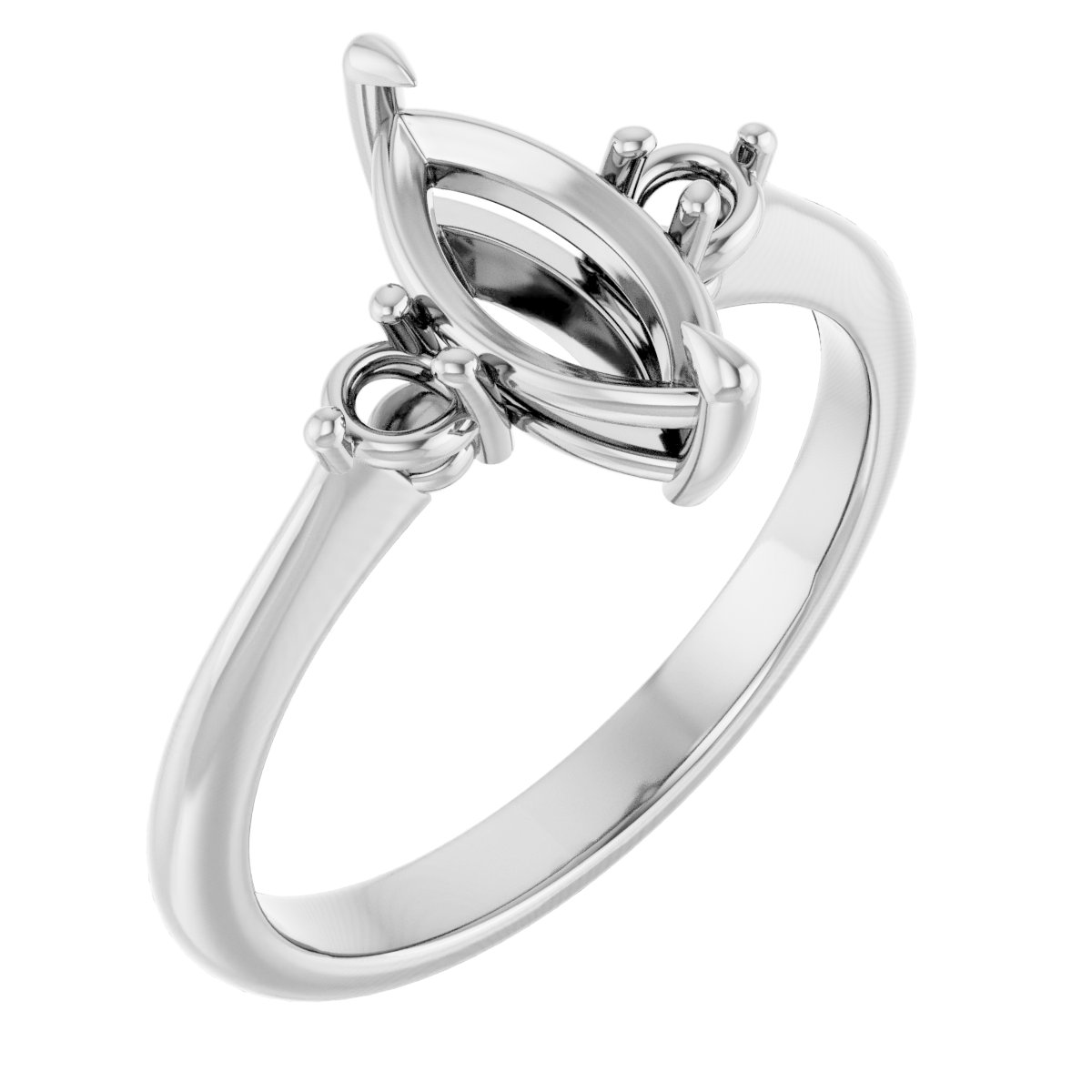 Claw-Prong Accented Engagement Ring