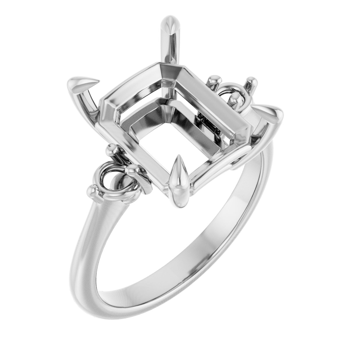 Claw-Prong Accented Engagement Ring