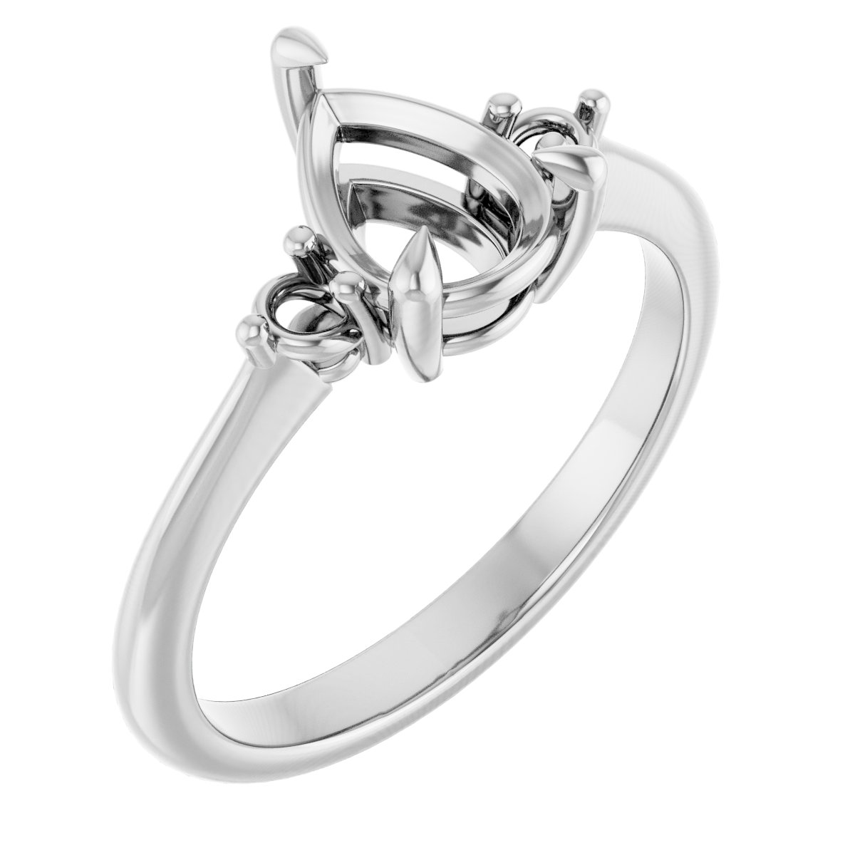 Claw-Prong Accented Engagement Ring