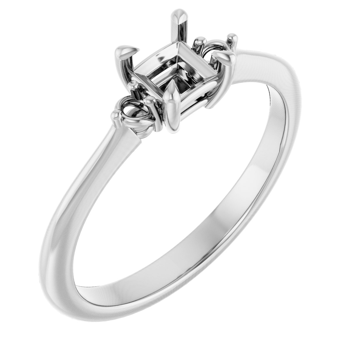 Claw-Prong Accented Engagement Ring