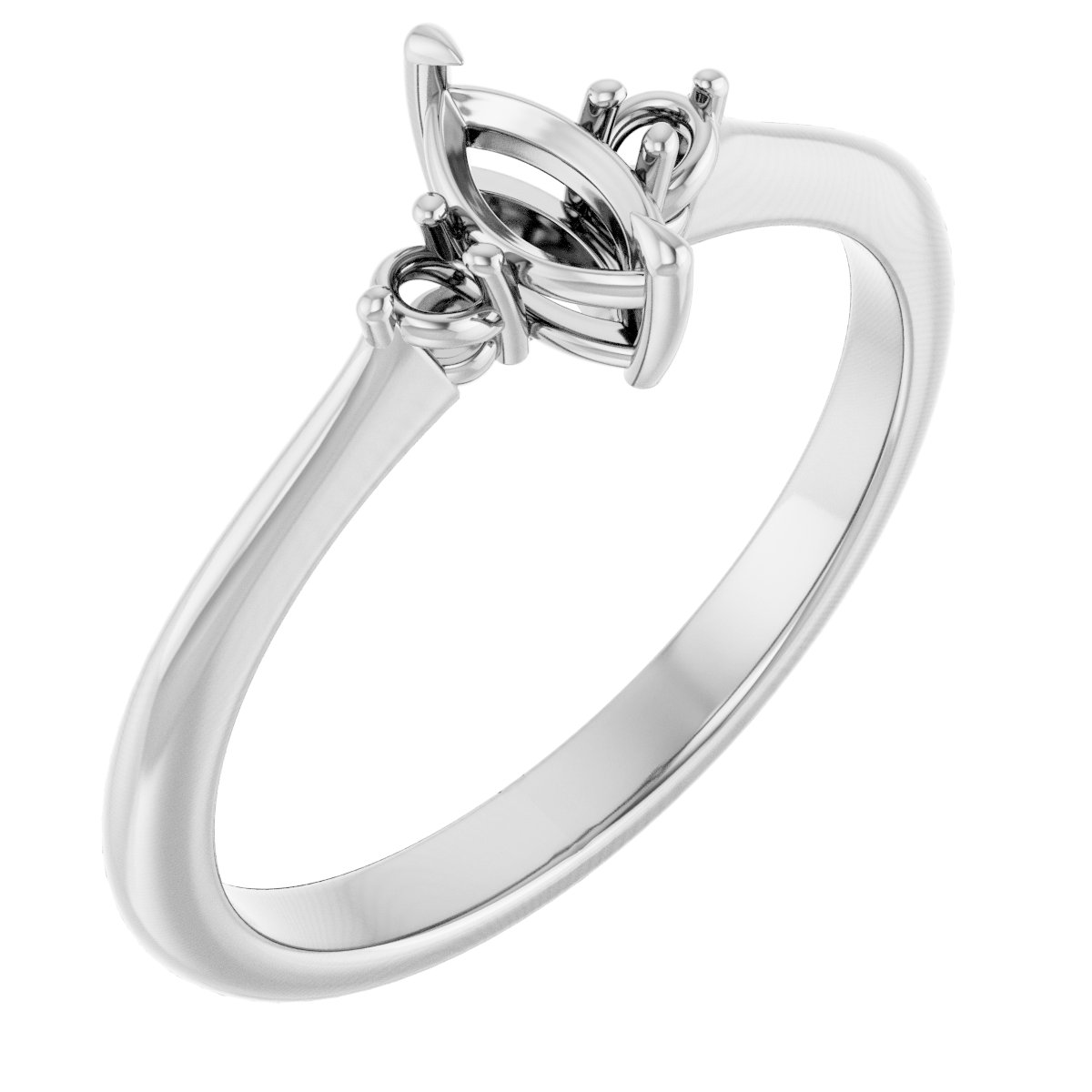 Claw-Prong Accented Engagement Ring